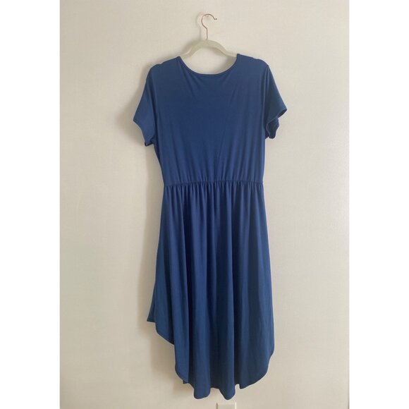 You & Me Blue High-Low Short Sleeve Dress Size XL Soft & Flowy - Picture 2 of 4